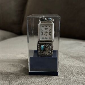 Vintage ORYX Sterling Silver & Turquoise Watch | Southwestern Floral Band
